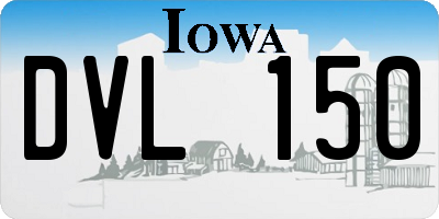 IA license plate DVL150