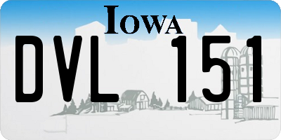 IA license plate DVL151