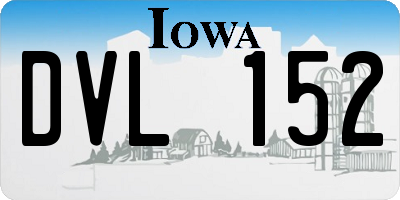 IA license plate DVL152