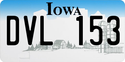 IA license plate DVL153