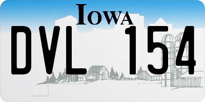 IA license plate DVL154