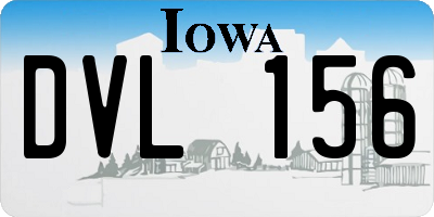 IA license plate DVL156