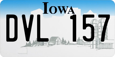 IA license plate DVL157