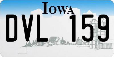 IA license plate DVL159