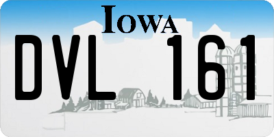 IA license plate DVL161