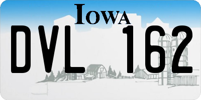 IA license plate DVL162