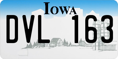 IA license plate DVL163