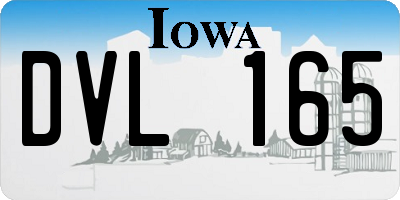 IA license plate DVL165