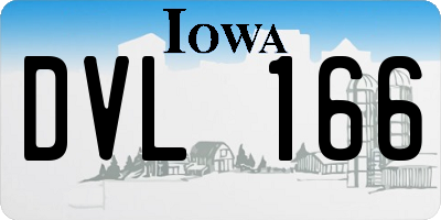 IA license plate DVL166
