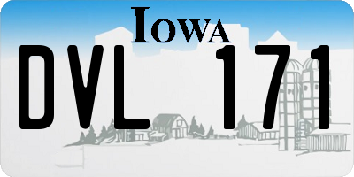 IA license plate DVL171