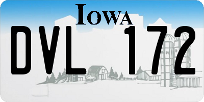 IA license plate DVL172