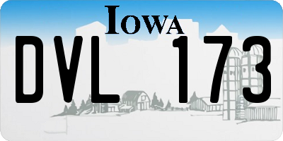 IA license plate DVL173