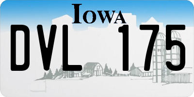 IA license plate DVL175