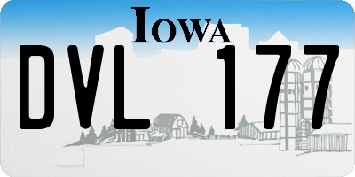 IA license plate DVL177