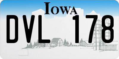 IA license plate DVL178