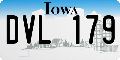 IA license plate DVL179