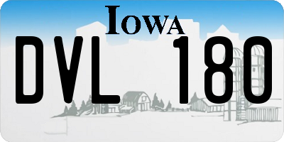 IA license plate DVL180