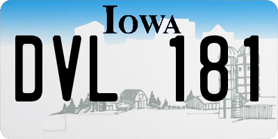 IA license plate DVL181