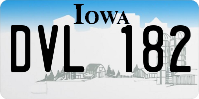 IA license plate DVL182