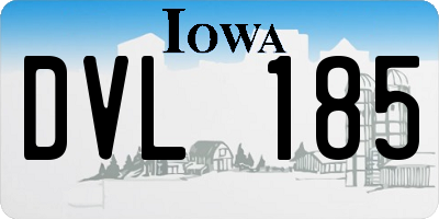 IA license plate DVL185