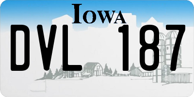 IA license plate DVL187
