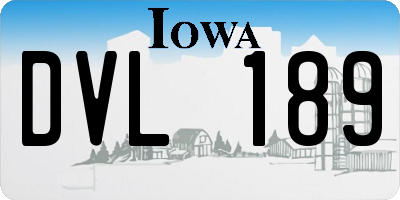 IA license plate DVL189