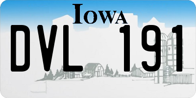 IA license plate DVL191