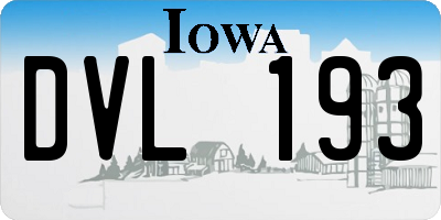 IA license plate DVL193