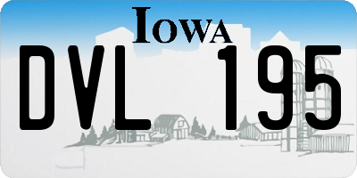 IA license plate DVL195