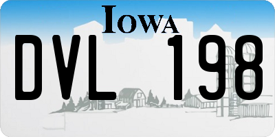 IA license plate DVL198