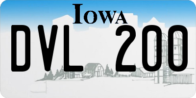 IA license plate DVL200