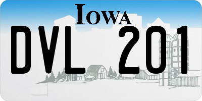IA license plate DVL201