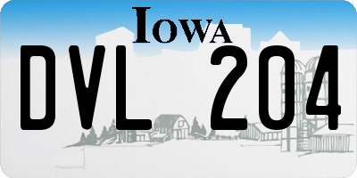 IA license plate DVL204