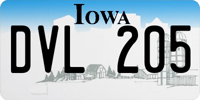 IA license plate DVL205