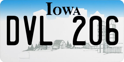 IA license plate DVL206