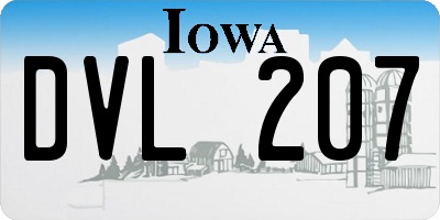 IA license plate DVL207