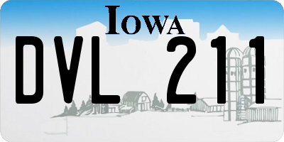 IA license plate DVL211
