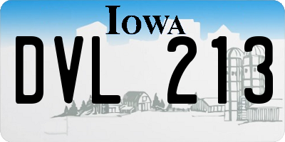 IA license plate DVL213