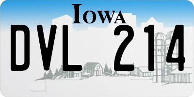 IA license plate DVL214