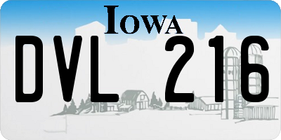 IA license plate DVL216