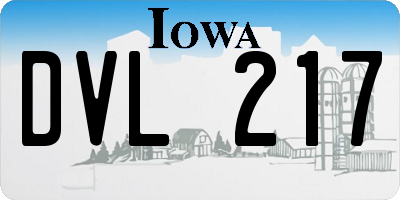 IA license plate DVL217