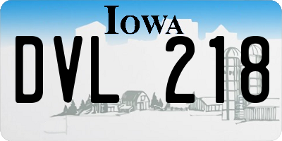 IA license plate DVL218