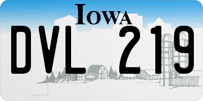 IA license plate DVL219