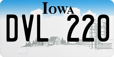 IA license plate DVL220
