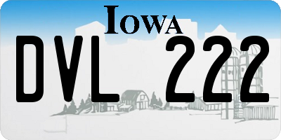 IA license plate DVL222
