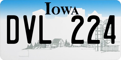 IA license plate DVL224