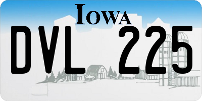IA license plate DVL225