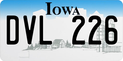 IA license plate DVL226