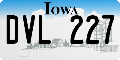 IA license plate DVL227