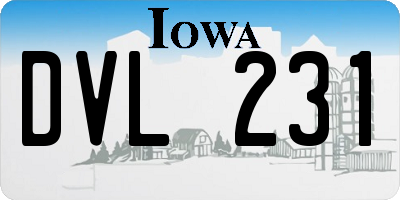 IA license plate DVL231